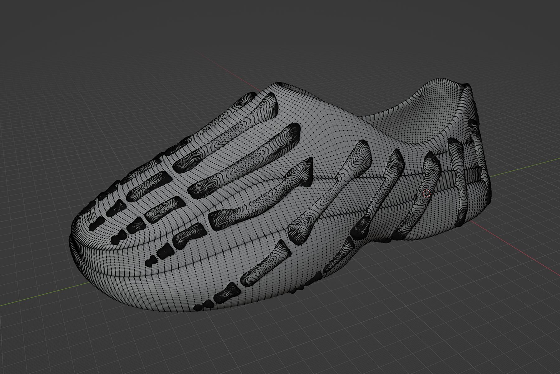 Mesh model of the Gnarcotics molded clog, with raised bone details across the upper.